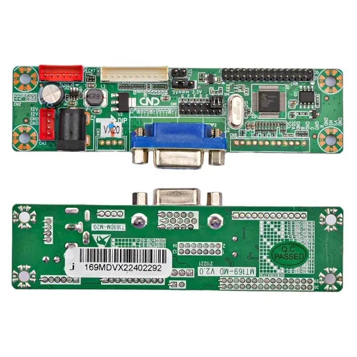 Laptop Display Monitor Combo Pack MT169 1ch 6bit 40 Pin 25mm LVDS 5 Key Manu Button Keypad Supply 12V 5A  Support VGA Input 40 Pin LVDs 1366x768 & 1024x600 Resolution